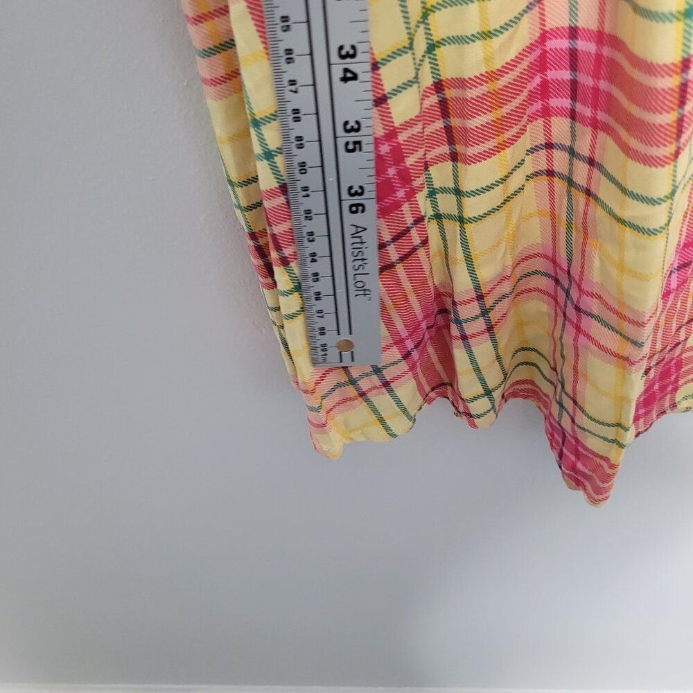 Torrid Yellow Multi Plaid Stretch Challis Sleeveless Shirt Dress plus size 6x - Picture 9 of 9